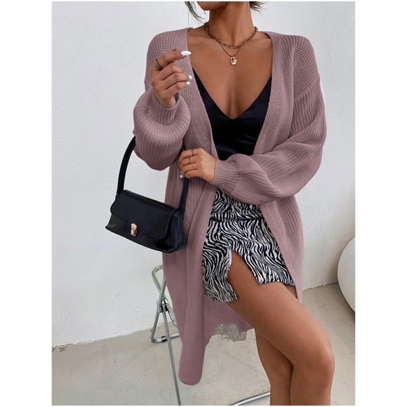 Cozy Open Front Knit Oversized Cardigan - Picture 7 of 9